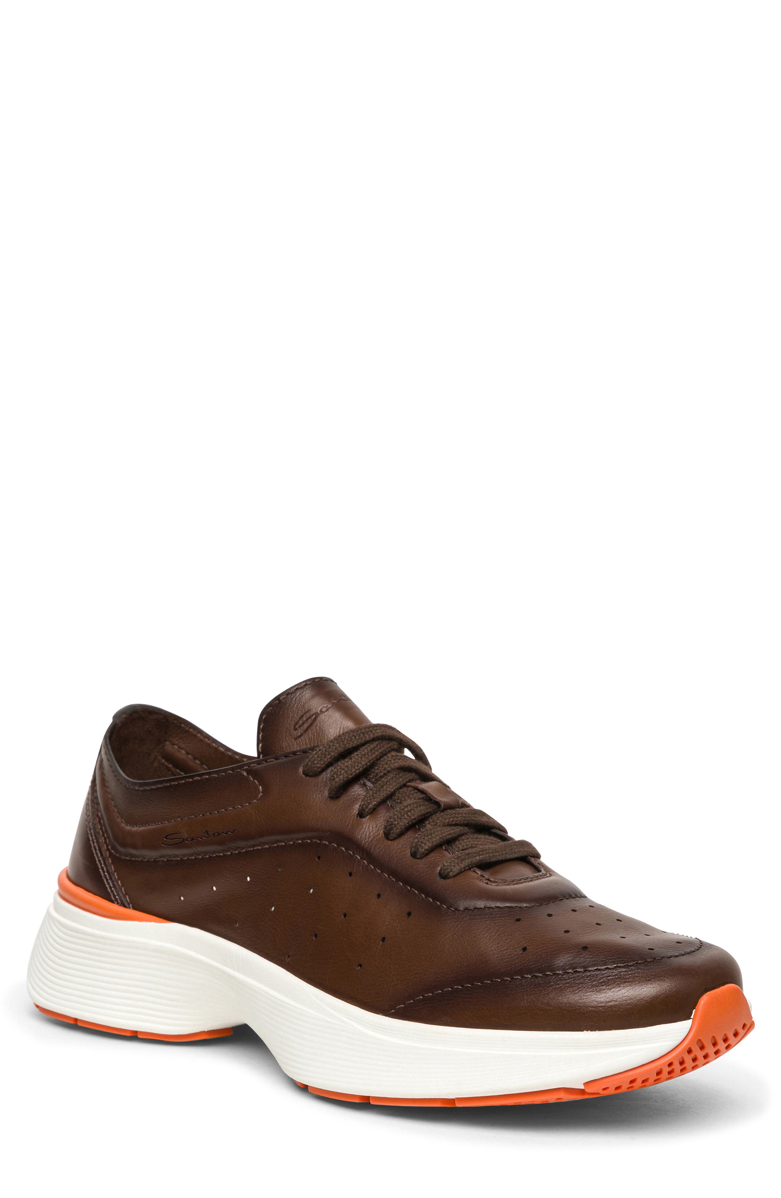 Santoni Bounce Sneaker, Main, color, Brown