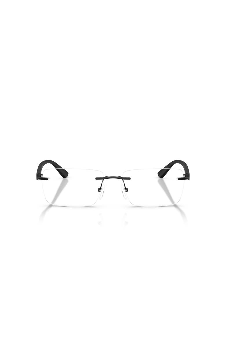 Armani Exchange 56mm Rectangle optical glasses, Alternate, color, Black