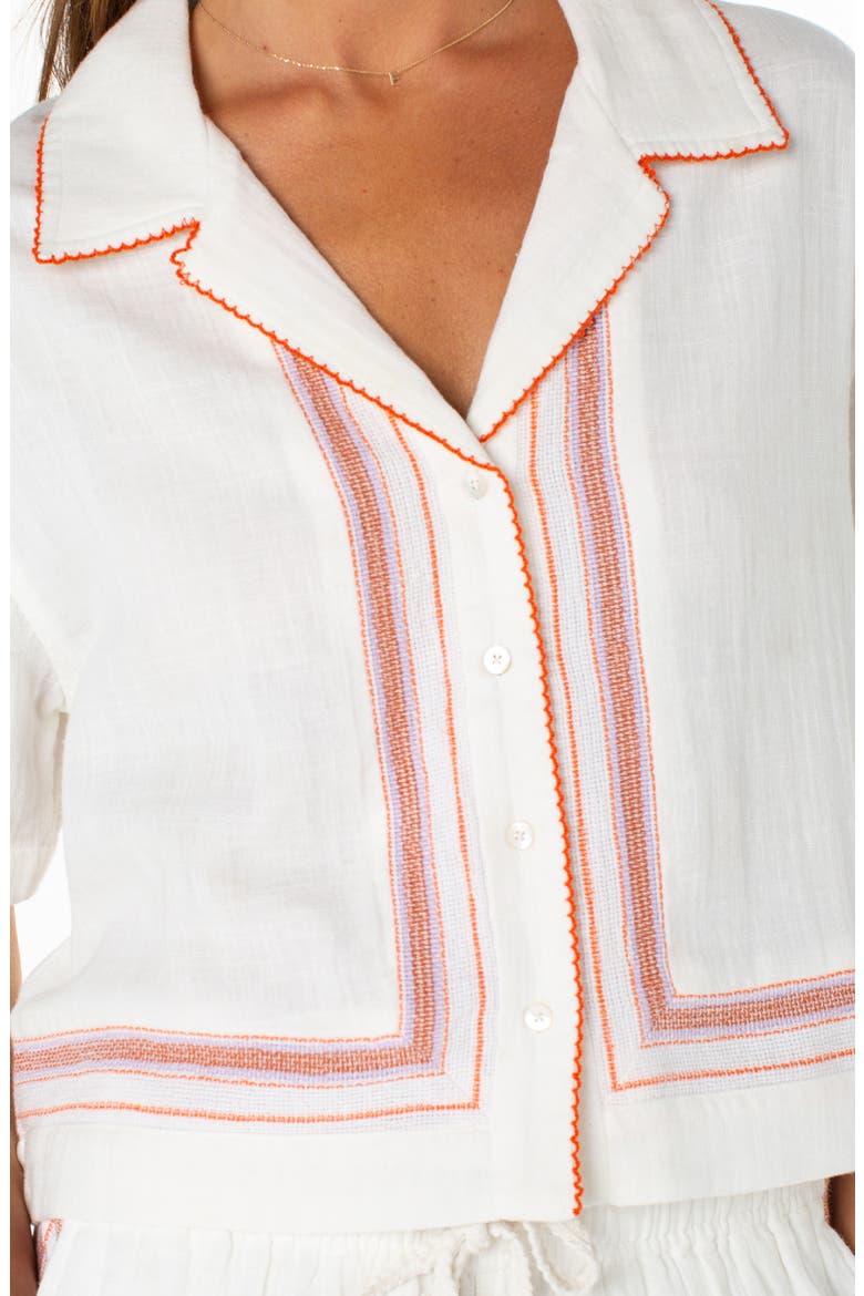 Fiesta Siesta Short Sleeve Woven Shirt, Alternate, color, CLOUD DANCER