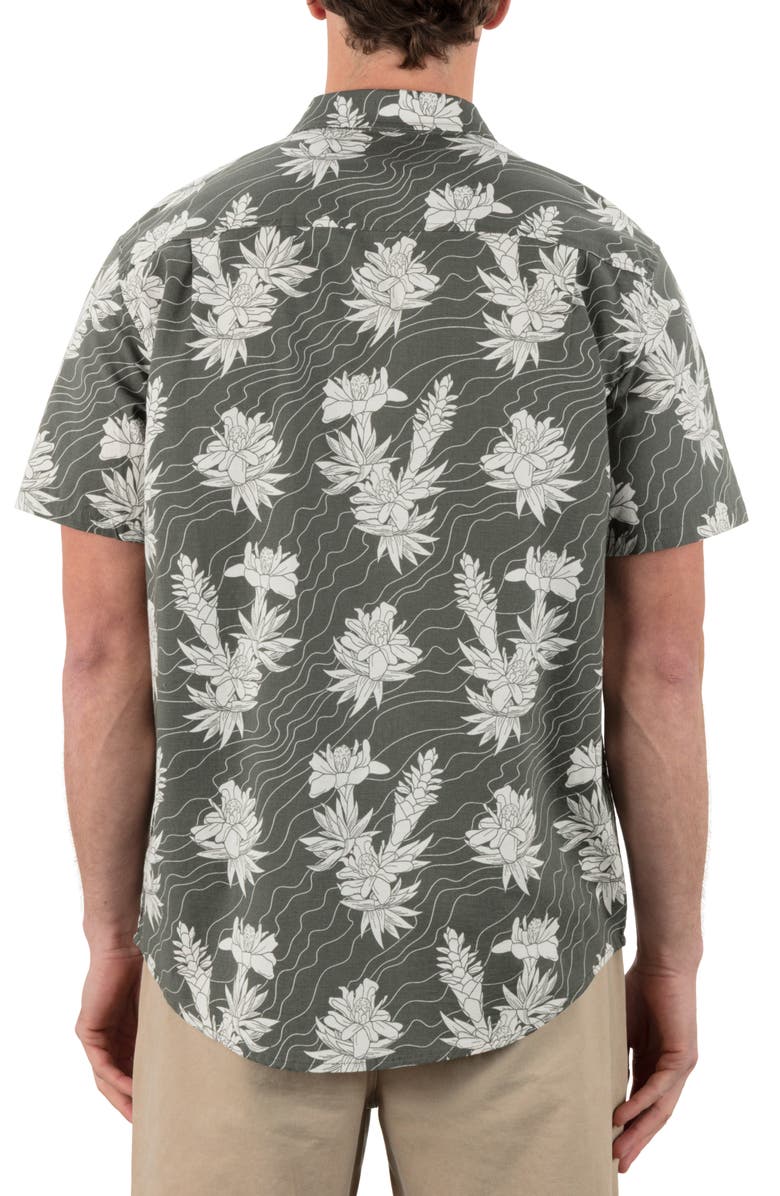 Hurley One and Only Lido Stretch Woven Shirt, Alternate, color, Army