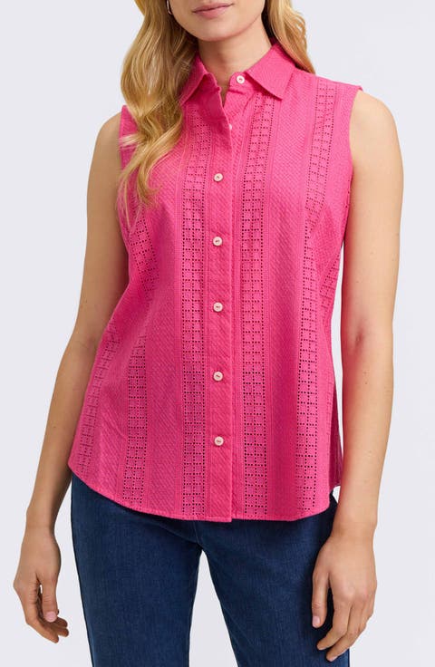 Ada Mixed Stitch Sleeveless Shirt