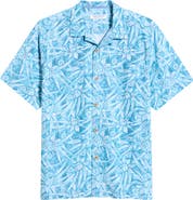 Tommy Bahama Coastal Ease Aqua Flora IslandZone® Camp Shirt