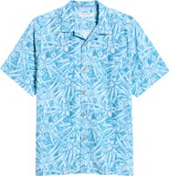 Tommy Bahama Coastal Ease Aqua Flora IslandZone® Camp Shirt