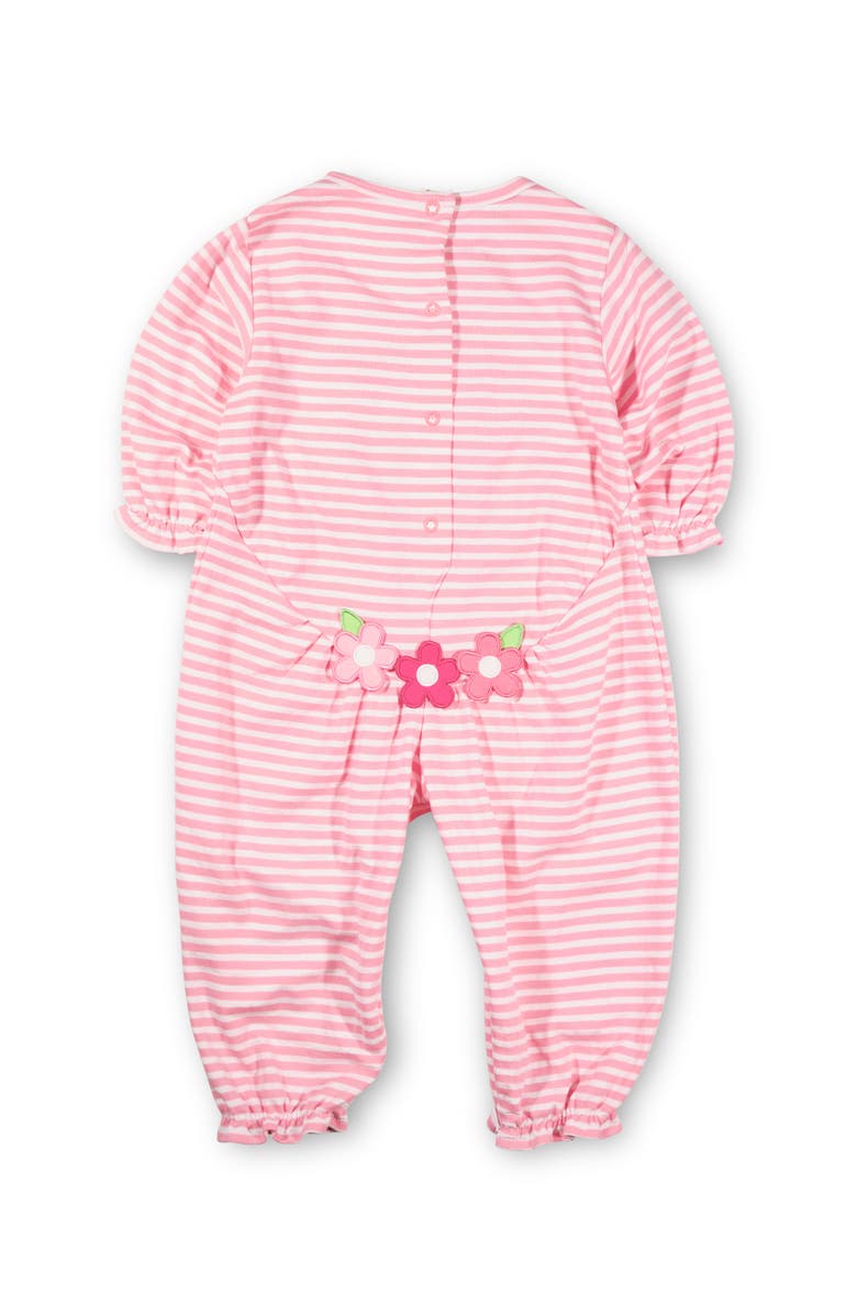 Florence Eiseman Stripe Knit Longall With Flowers, Alternate, color, Pink, White