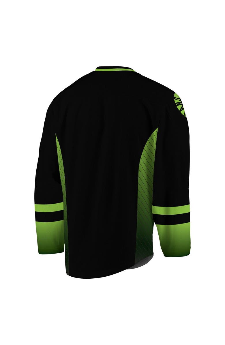 ADPRO Sports Men's Black/Kelly Green Saskatchewan Rush Replica Jersey, Alternate, color, Black