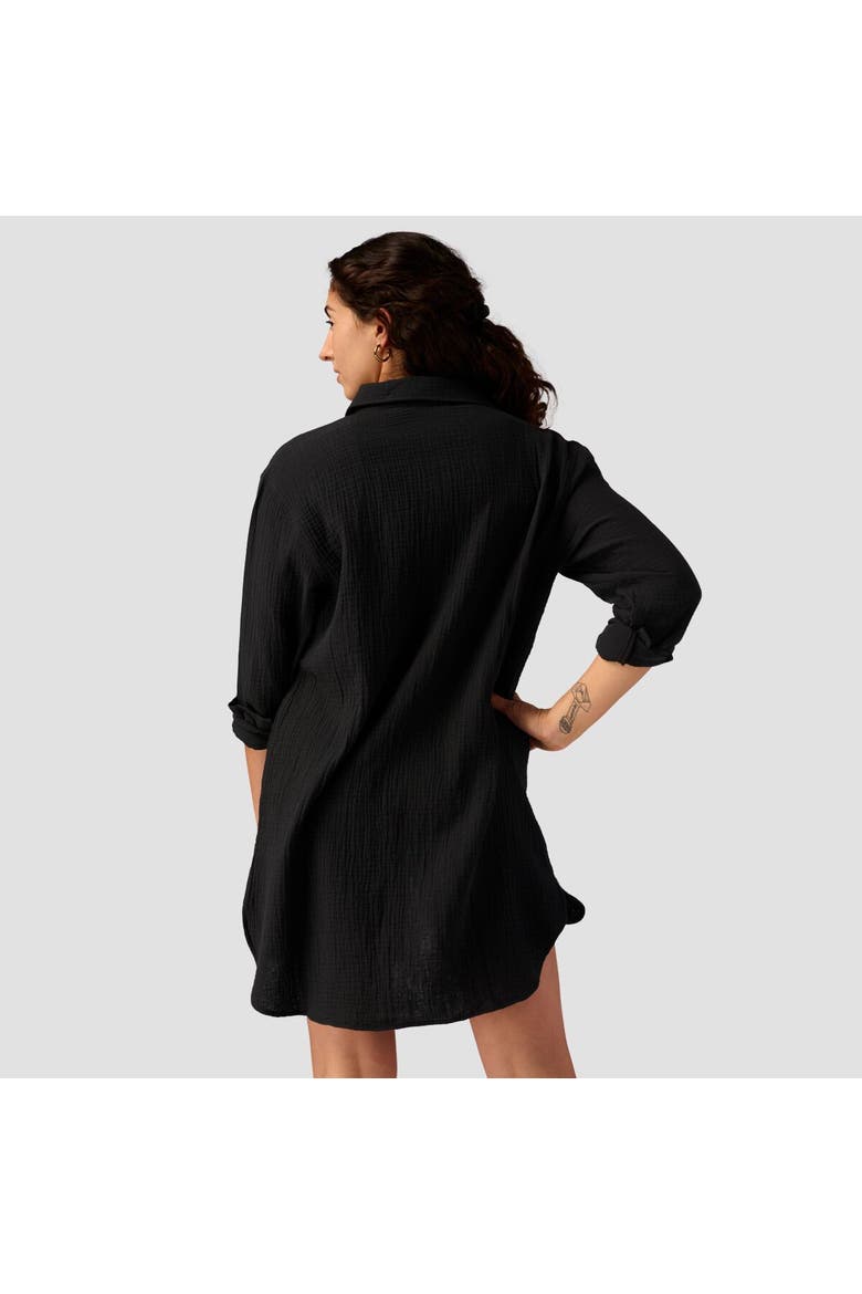 Long Cotton Gauze Long-Sleeve Button-Down - Women's, Alternate, color, Black