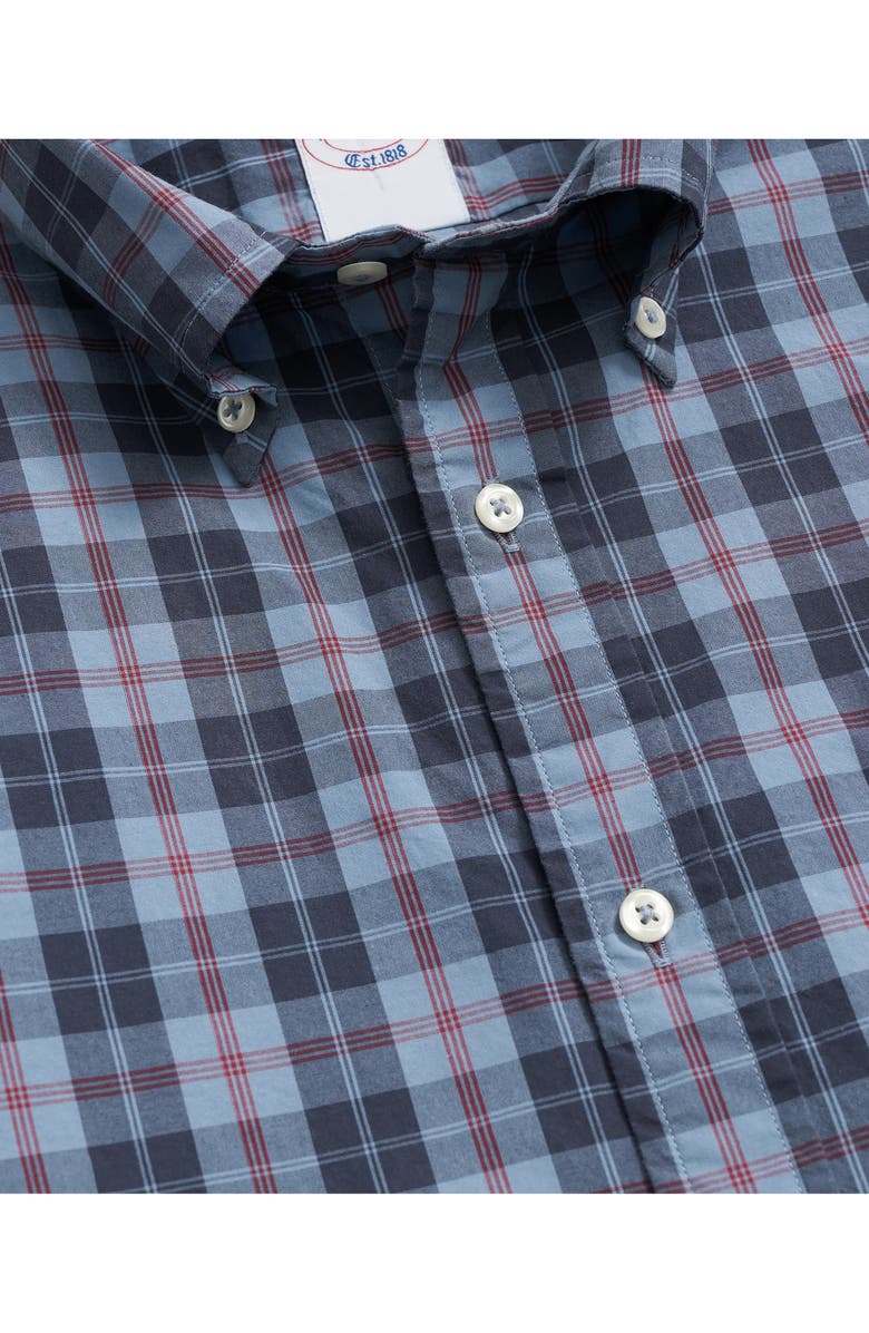 Brooks Brothers Friday Plaid Cotton Poplin Button-Down Shirt, Alternate, color, Bluesplaid