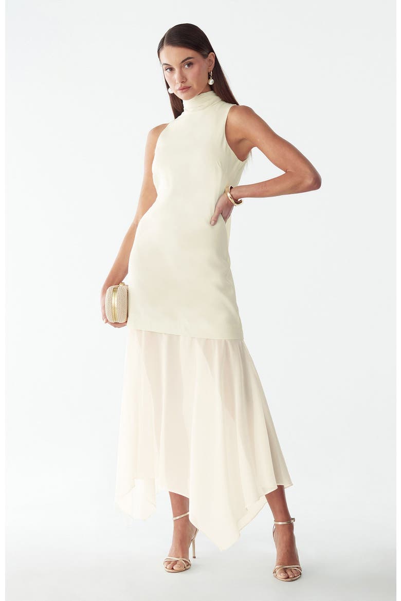 Oro Midi Dress, Alternate, color, White