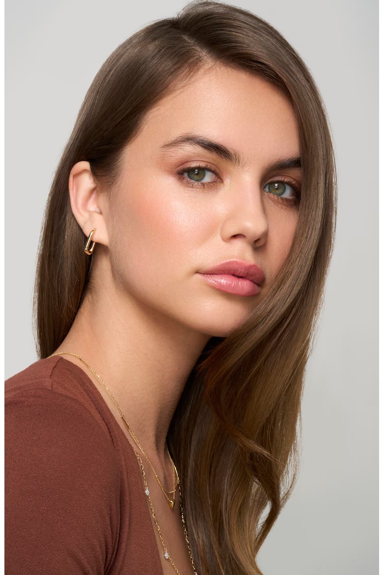 14K Gold Rectangular Hoop Earrings (Nordstrom Exclusive), Alternate, color, 14KY