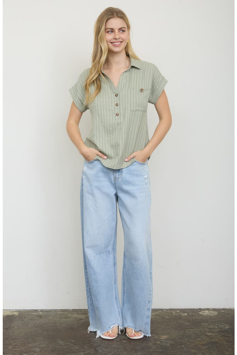 Stripe Pocket Shirt, Alternate, color, LIGHT OLIVE