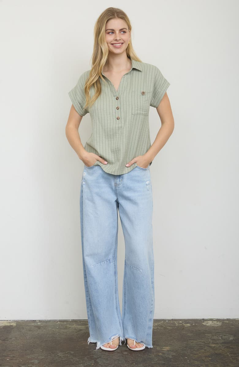 Blu Pepper Stripe Pocket Shirt, Alternate, color, Light Olive