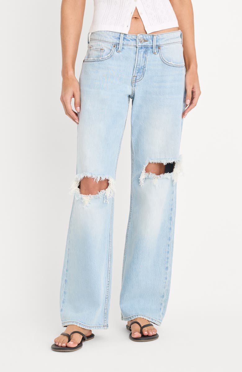 Good American Ripped Low Loose Jeans, Alternate, color, Indigo1249