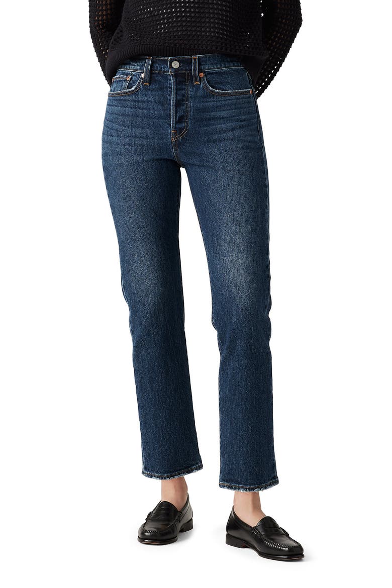 Wedgie High Waist Crop Straight Leg Jeans, Main, color, INDIFFERENT INDIGO