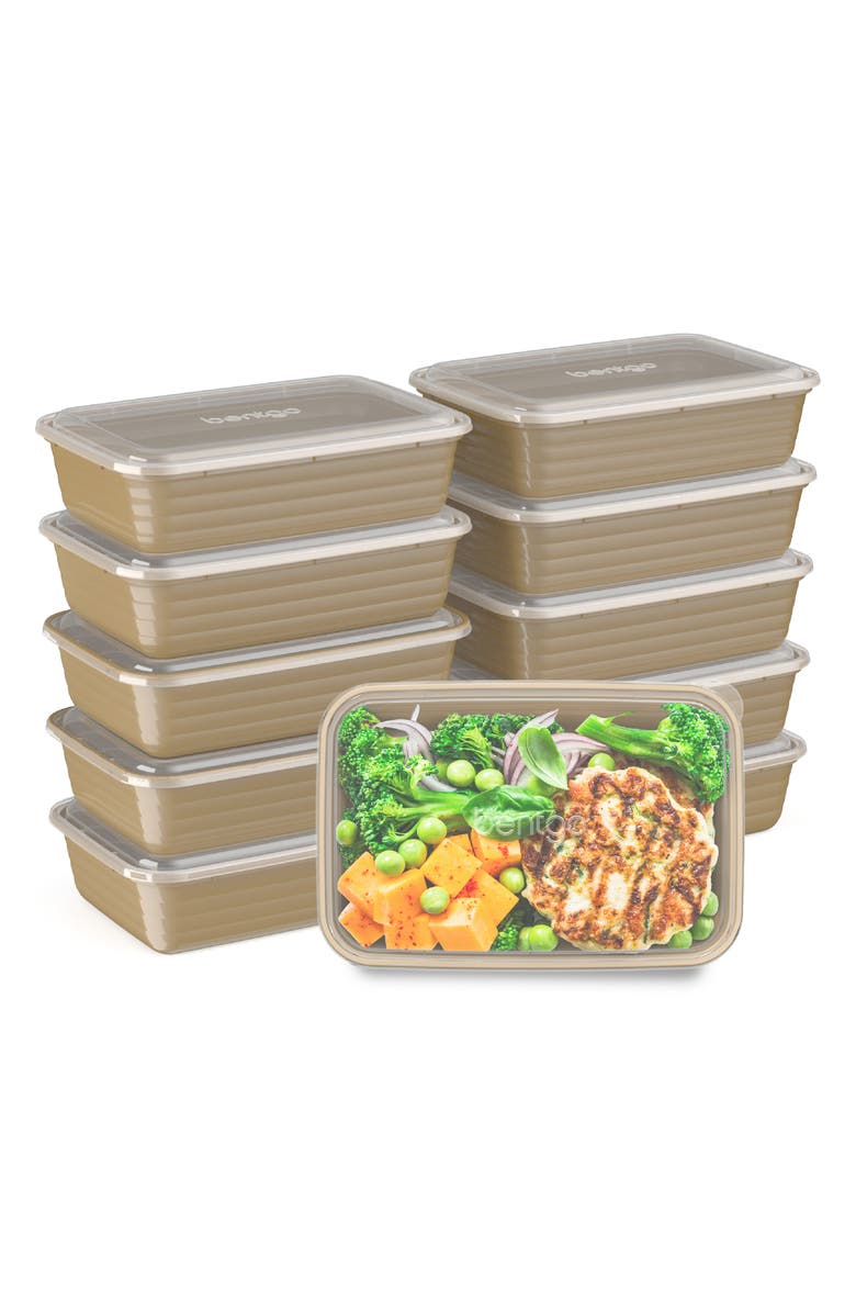 BENTGO Prep 1-Compartment Meal Prep Containers - Gold, Alternate, color, 
