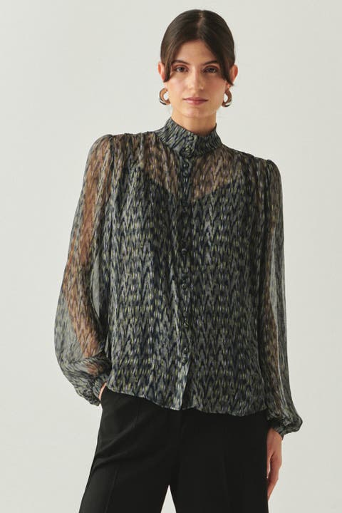 Kamiyah Mandarin Collar Blouse