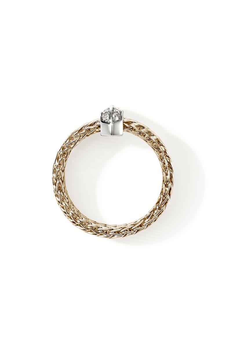 John Hardy Icon Link Ring with Diamonds, Alternate, color, Gold