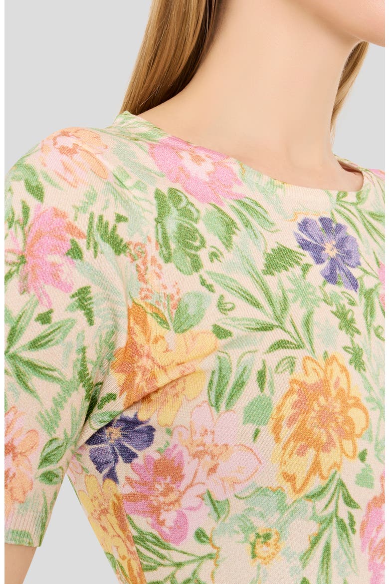 Print Short Sleeve Sweater, Alternate, color, NUDE ROSS