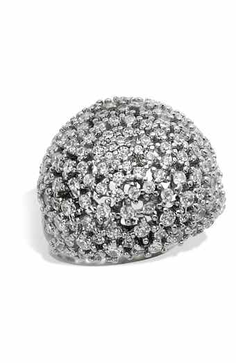 SAVVY CIE JEWELS Sterling Silver Bombay CZ Cluster Ring