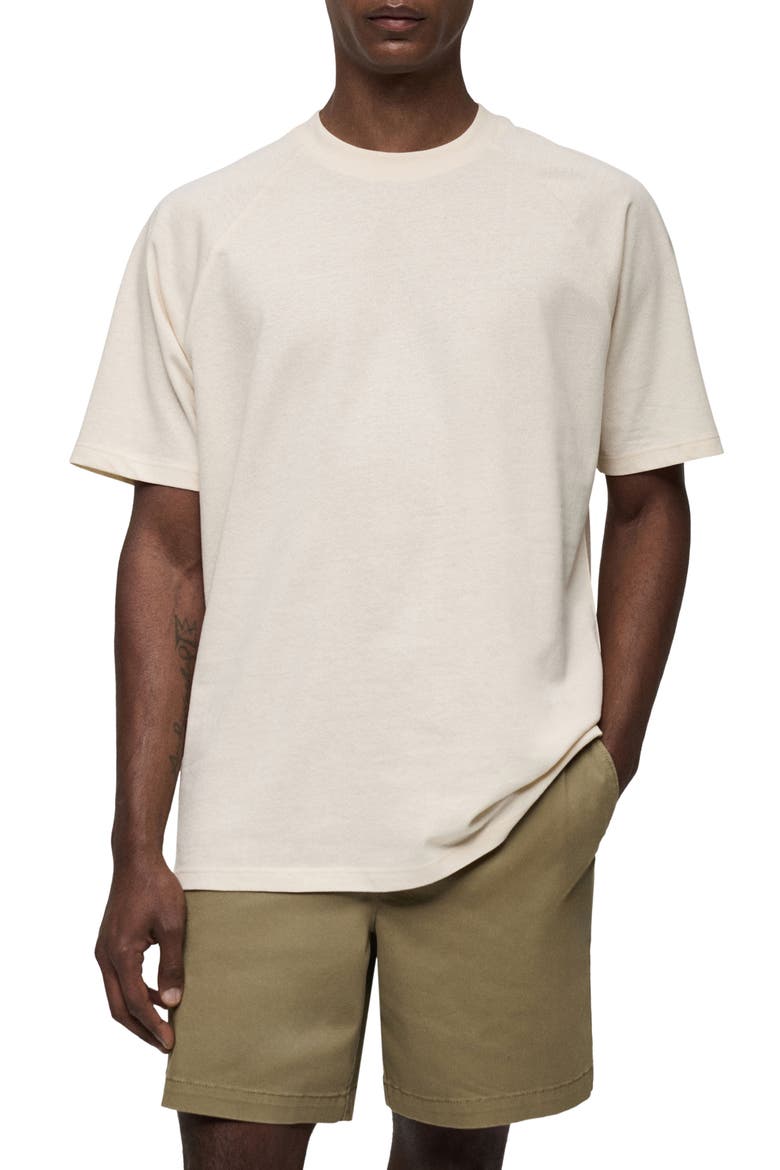 Relaxed Fit Cotton & Linen T-Shirt, Main, color, ECRU