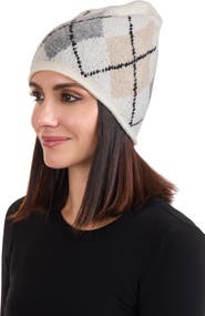 Amicale Argyle Boucle Cashmere Blend Beanie