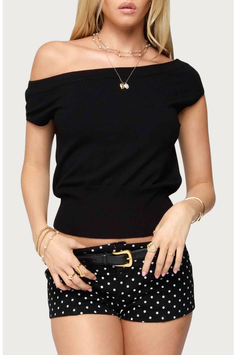 Michaela One-Shoulder Top, Main, color, BLACK