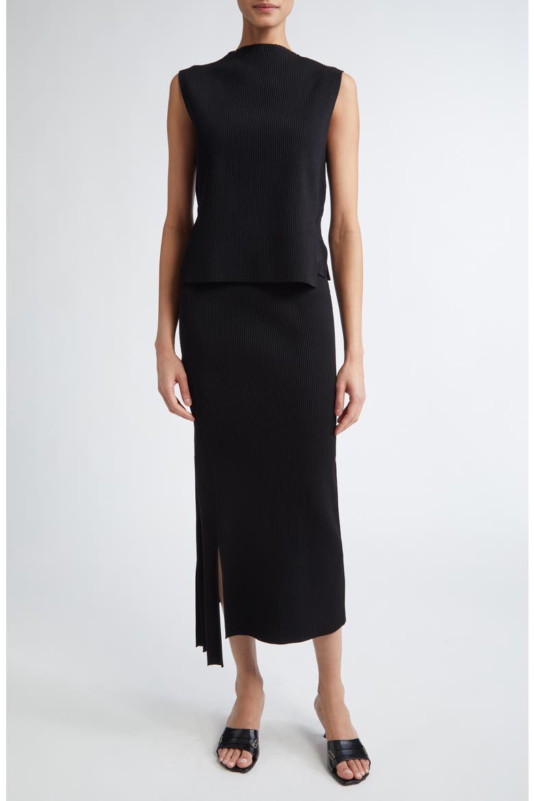 Rib Sleeveless Top, Alternate, color, BLACK