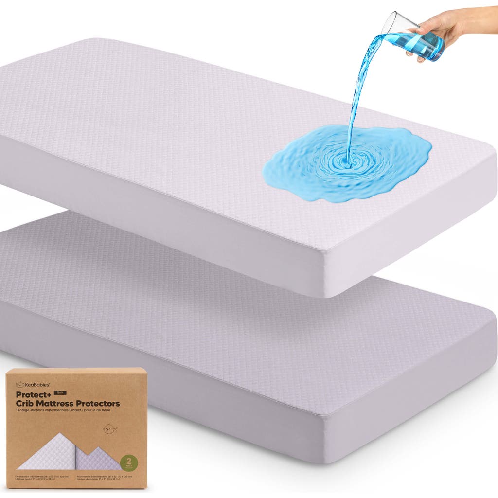 Keababies 2-pack Quin Protect+ Waterproof Crib Mattress Protector In Thistle