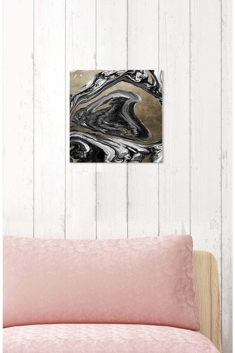 Agate Luxe Champagne Canvas Wall Art, Alternate, color, BLACK GOLD GRAY