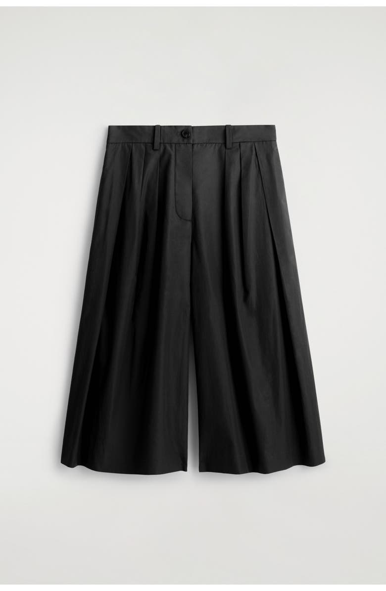 COS Pleated Cotton Pants, Alternate, color, Black