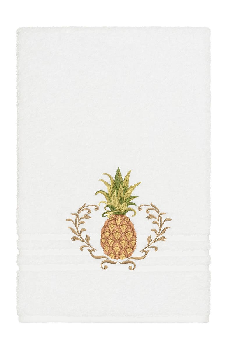 Linum Home Textiles Welcome Embellished Bath Towel - White, Main, color, 