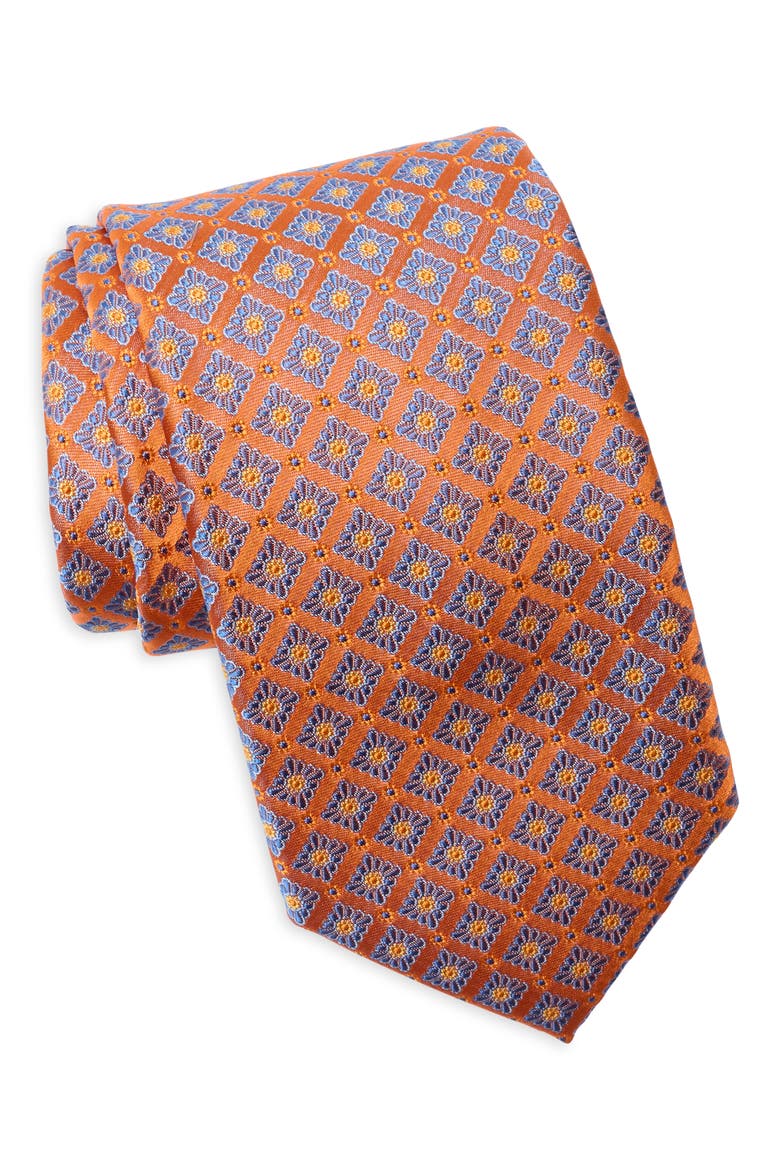Westgrove Neat Silk Blend Jacquard Tie, Main, color, ORANGE