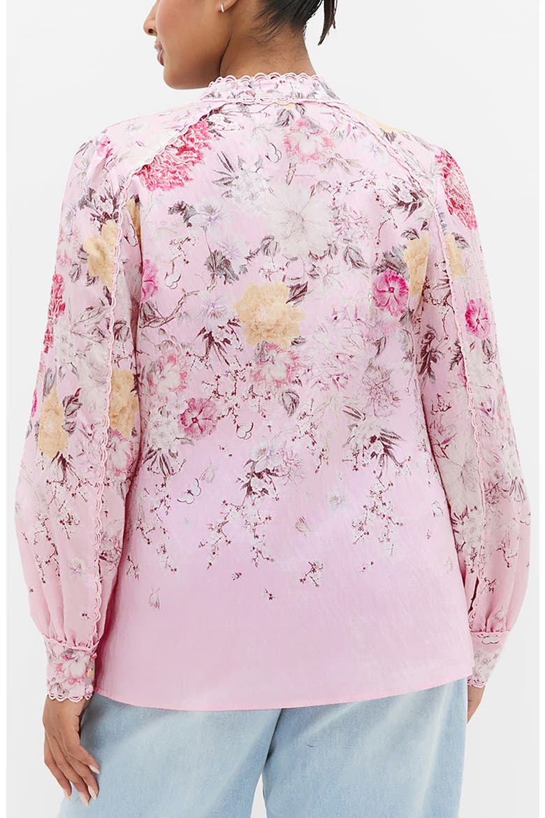 Gianna Floral Lace Trim Top, Alternate, color, PINK BOTANICAL