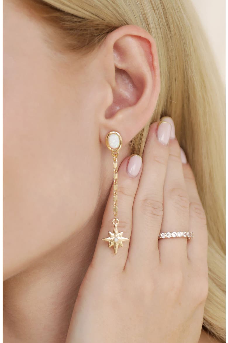 Opal Star Linear Drop Earrings, Alternate, color, OPAL