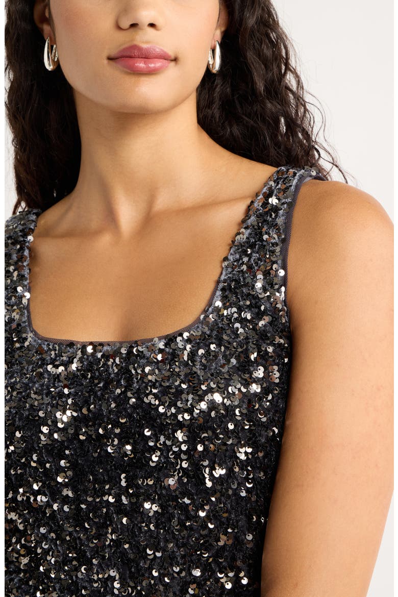 Sequin Minidress, Alternate, color, GREY DEPTHS
