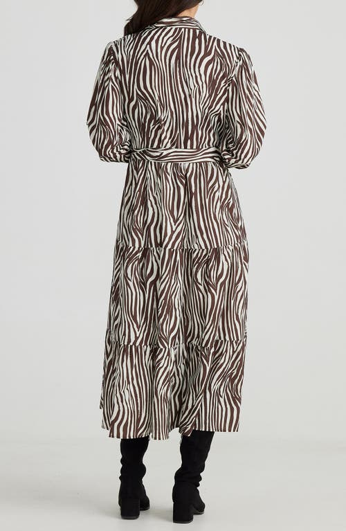 Brave + True Brave+true Alice Zebra Print Long Sleeve Shirtdress