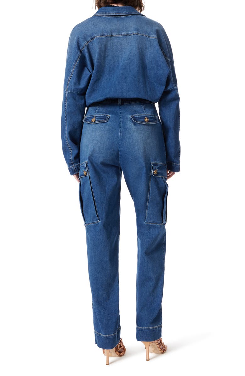 DO by Dee Ocleppo Denim Cargo Jumpsuit, Alternate, color, Link Blue Denim