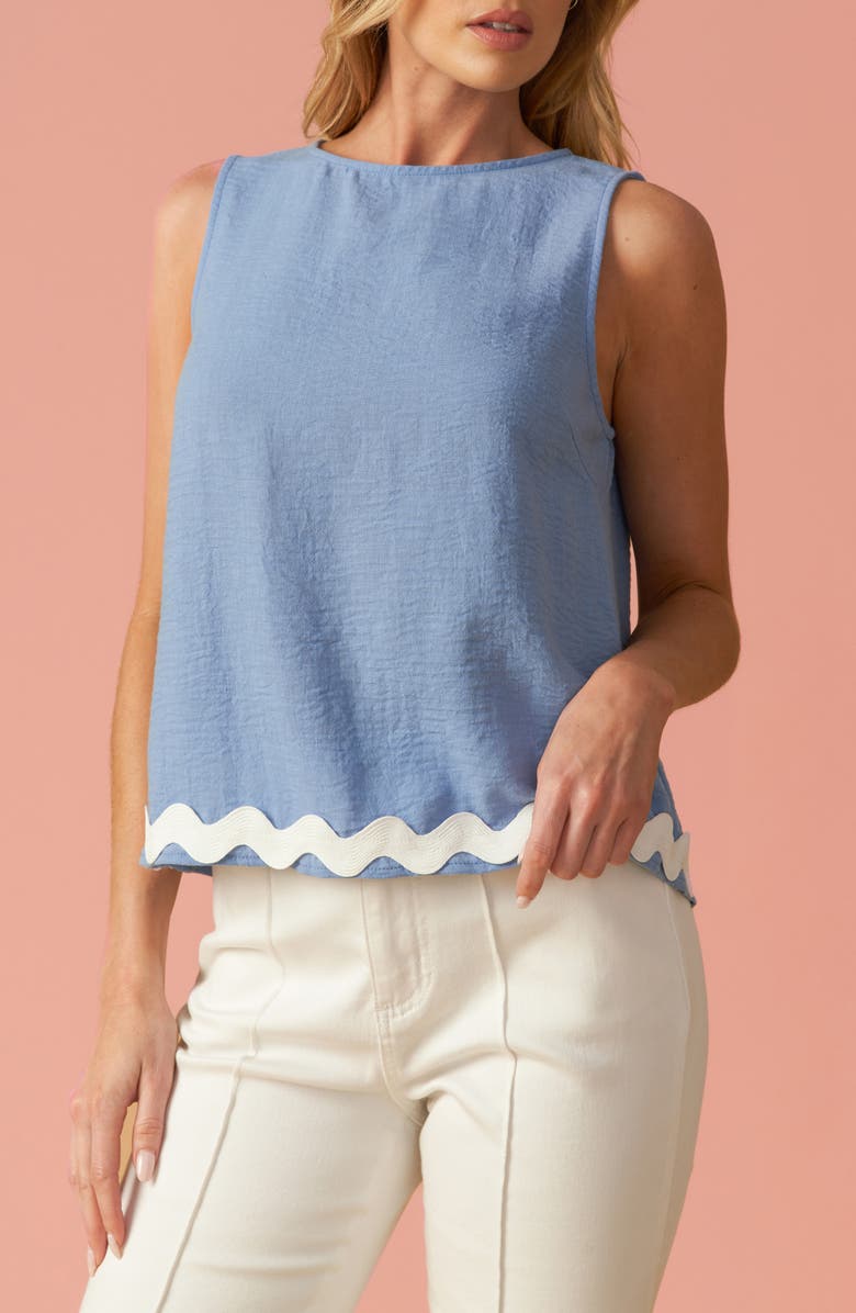 FLYING TOMATO Woven Sleeveless Top, Alternate, color, Blue