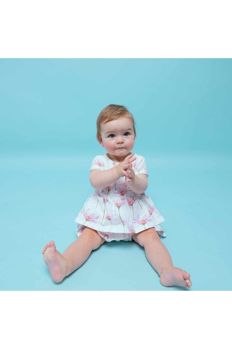 Kids Organic Layered Dress with Matching Bloomers in Macarons, Alternate, color, Pink Petals