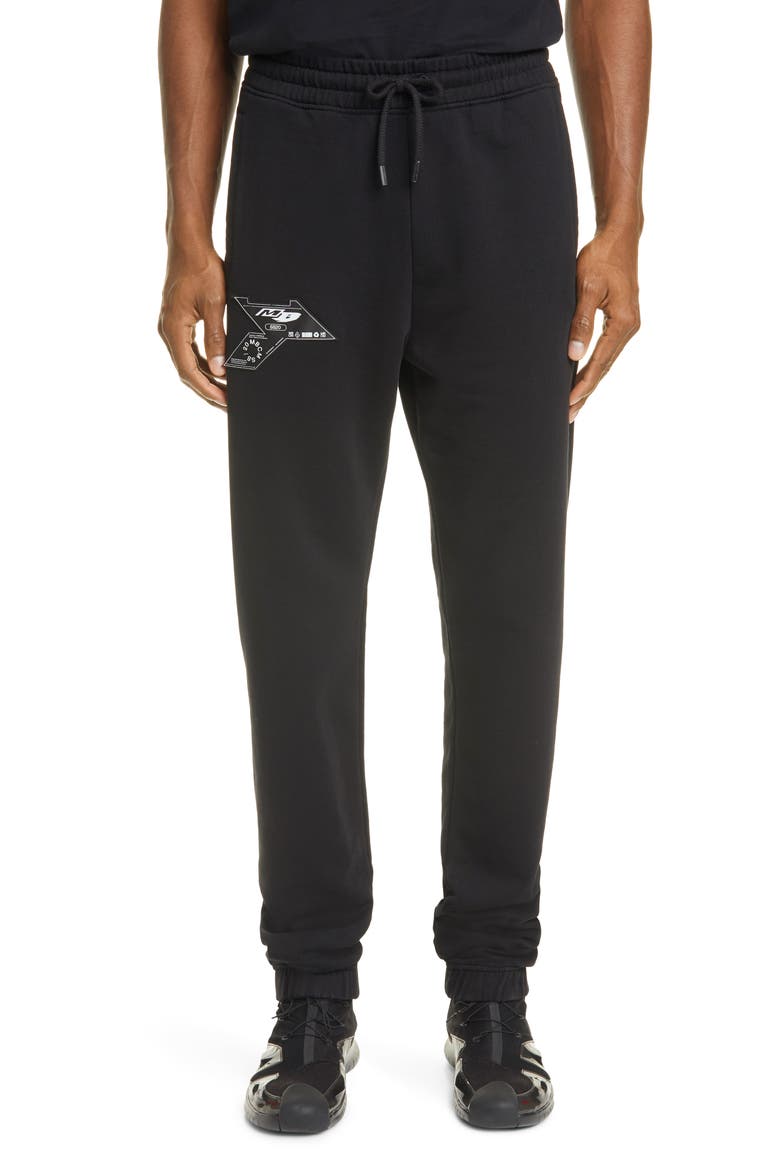 Logo Patch Sweatpants, Main, color, BLACK BLACK