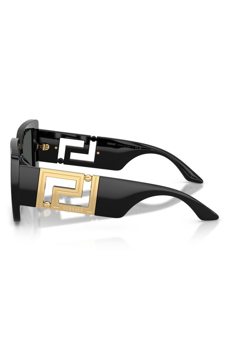 Versace 55mm Square Sunglasses, Alternate, color, Black / Dark Grey