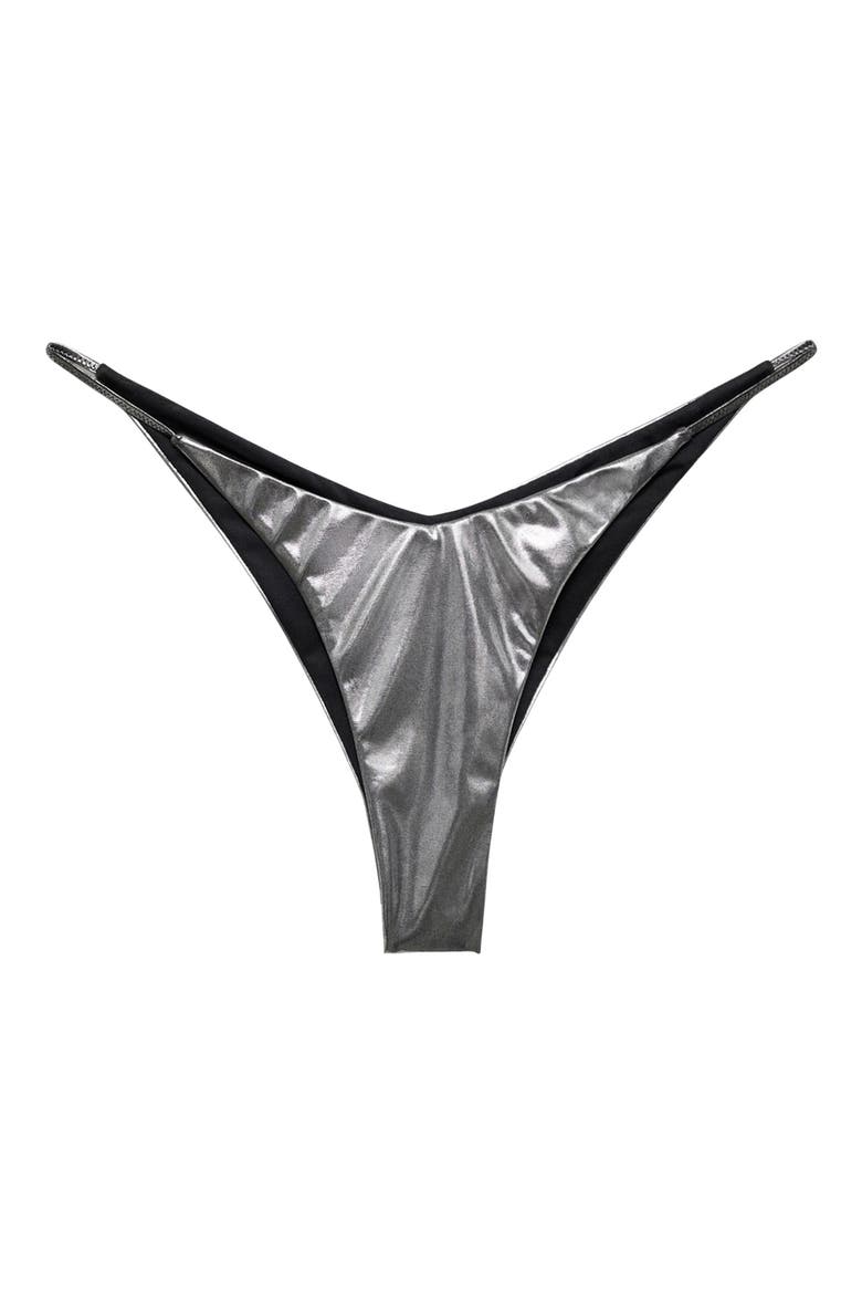 Metallic Bikini Bottoms, Main, color, SILVER