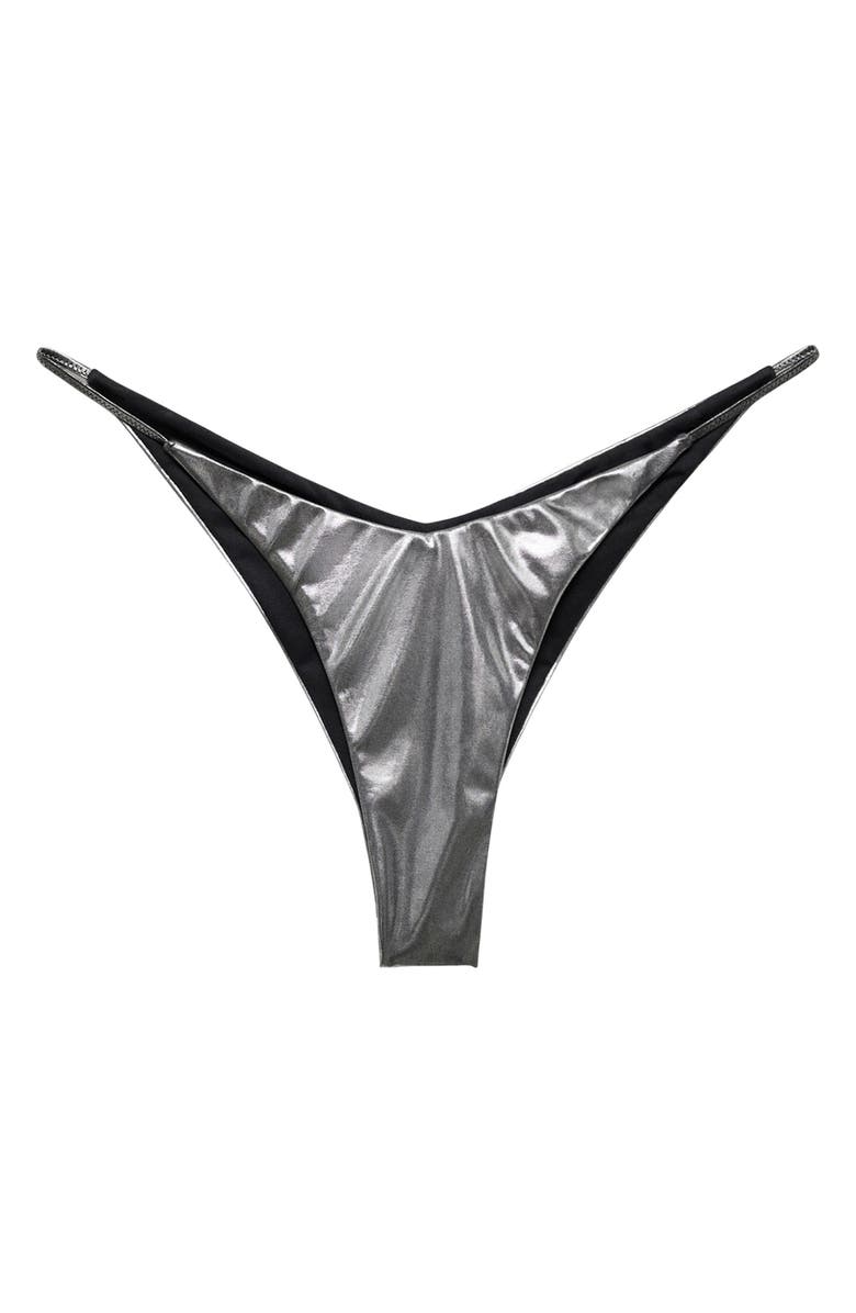 MANGO Metallic Bikini Bottoms, Main, color, Silver