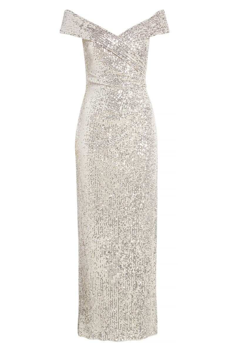 Vince Camuto Sequin Off the Shoulder Gown, Alternate, color,