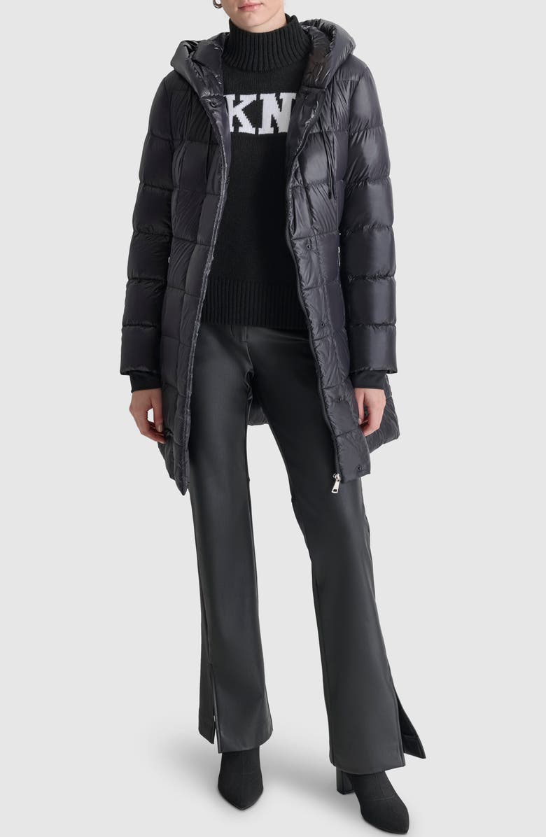 DKNY Hooded Packable Down Jacket, Alternate, color,