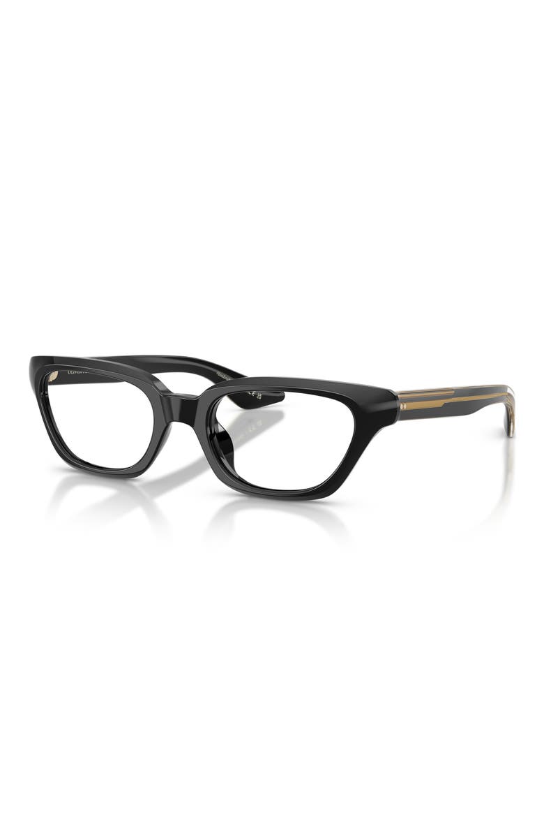 52mm Khaite Cat Eye Optical Frames, Alternate, color, BLACK / CLEAR