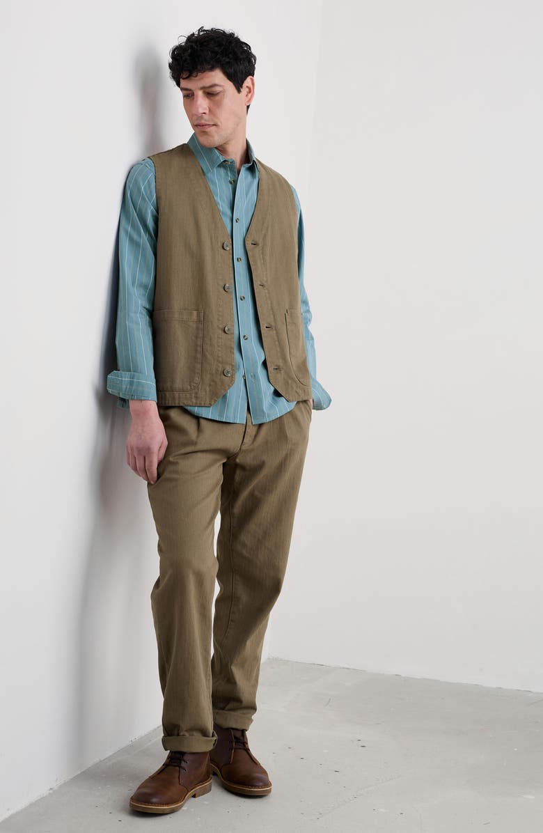 Seasalt Cornwall Turnstone Stripe Organic Cotton Button-Up Shirt, Alternate, color, Tyak Hydrangea