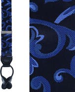 Trafalgar Big & Tall Christian the Romantic Brocade Silk Button End Suspenders