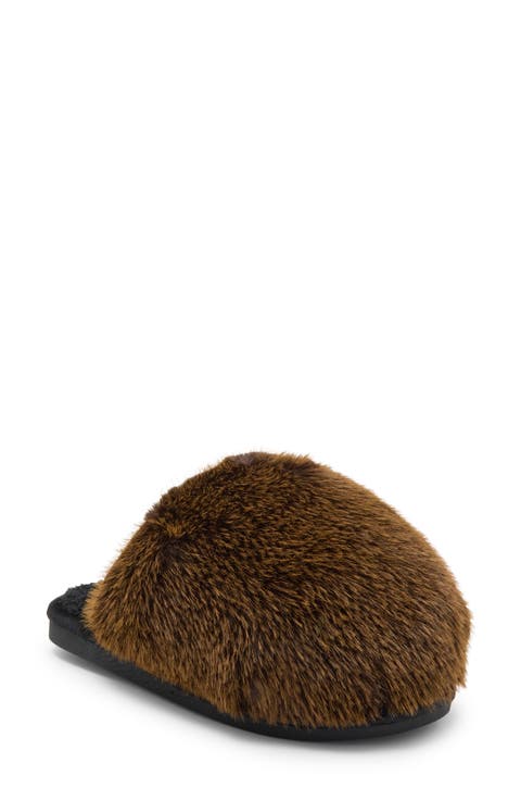 Poofy Faux Fur Scuff Slipper