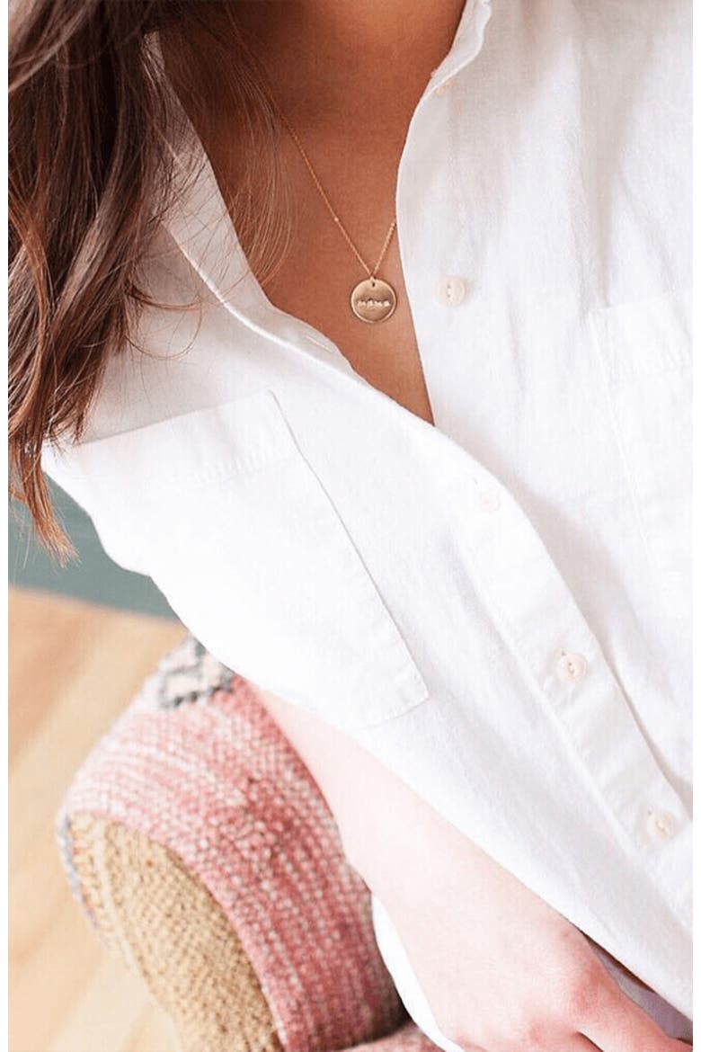 Mama Disc Necklace, Alternate, color, Gold Filled