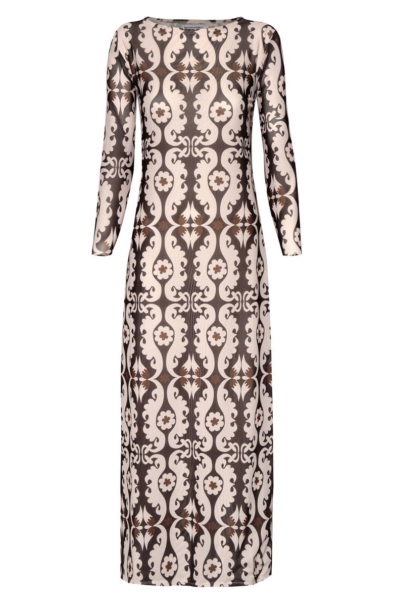 The Lulo Project Nellas Paisley Long Sleeve Mesh Maxi Dress, Alternate, color, Maxi Paisley